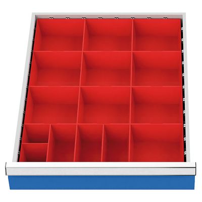Schubladeneinteilung R 18-24 mit Kleinteilekästen für Front 100 mm 119A