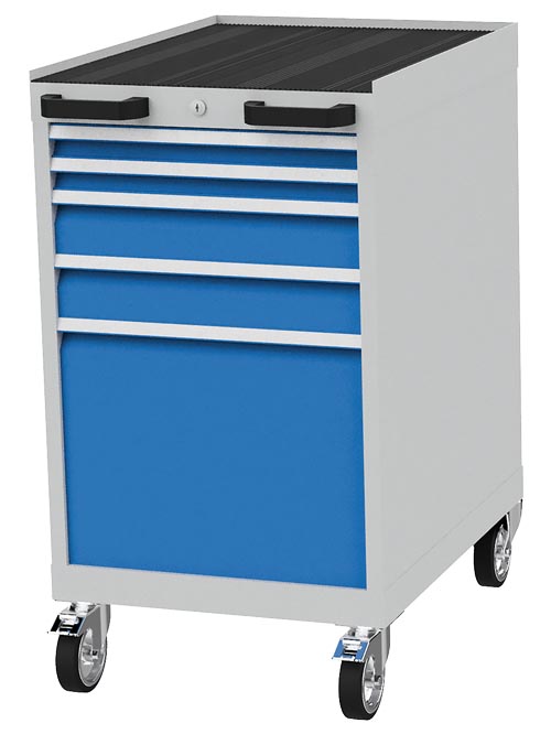 CNC workshop trolley with 5x drawers and raised edges 02.580.05V