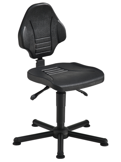 Arbeitsdrehstuhl mit Bodengleitern, Sitzhöhe 480 - 620 mm, Tragkraft 170 kg, Sitzfläche: PU schwarz Arbeitsdrehstuhl mit Bodengleitern, Sitzhöhe 480 - 620 mm, Tragkraft 170 kg, Sitzfläche: PU schwarz